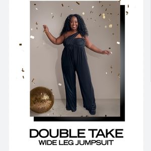****NWT*** size M Smash and Tess Double-Take Wide Leg Jumpsuit in Metallic Black